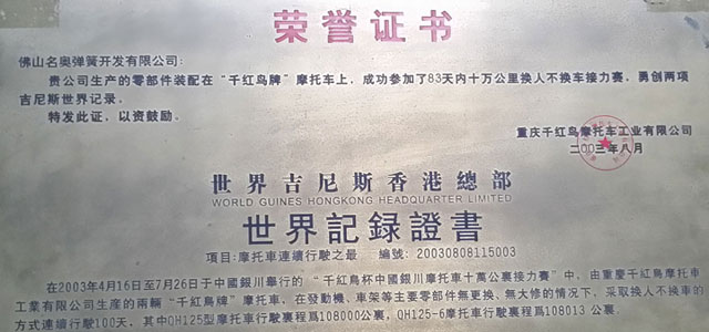 名奧彈簧 - 吉尼斯記錄 名奧彈簧 - 吉尼斯記錄